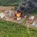 Incêndio em reservatório deixa região de Chapecó em alerta