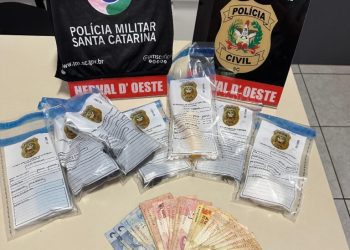 Operação conjunta entre Polícia Civil e Polícia Militar resulta na prisão de duas pessoas por tráfico de drogas e apreensão de entorpecentes em Herval D’Oeste