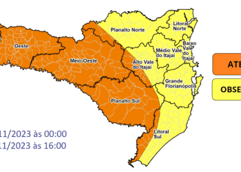 Defesa Civil informa: Temporais com chuva intensa entre quinta (02) e sexta-feira (03)