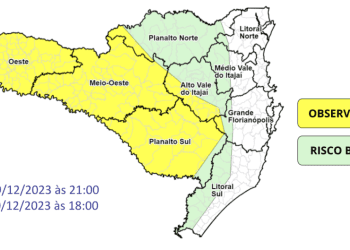 Observação Meteorológica – Temporais a partir da noite de sábado (09)