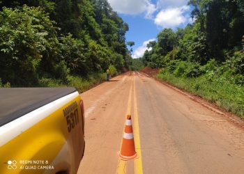 Queda de Barreira na SC 155 entre os municípios de Xanxerê e Xavantina