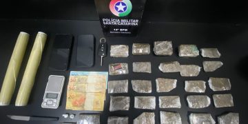 A Polícia Militar recebeu informações de que uma loja havia sido furtada no bairro Monte Alegre.