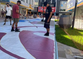 Rua colorida de Itajaí vai ligar a Hercílio Luz à nova Praça dos Correios