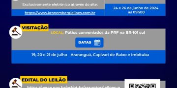 Polícia Rodoviária Federal realiza leilão de 495 veículos apreendidos no Sul de Santa Catarina